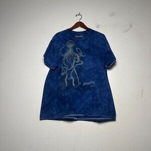 Aquarium Graphic T Shirt Men XL Blue Tie Dye Octopus Animals Indie Zoo Street